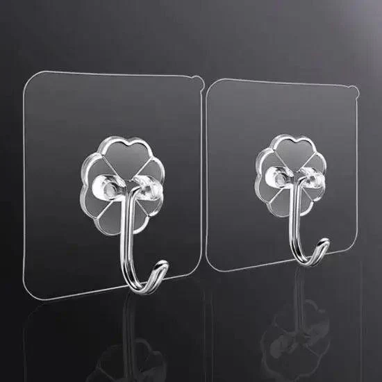 Transparent Hook Adhesive Bathroom Kitchen Wall Stickers (10 Pease) - Image 2
