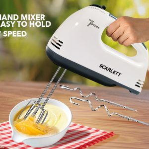 Scarlett - Electric Egg Beater and Mixer for Cake Cream - White