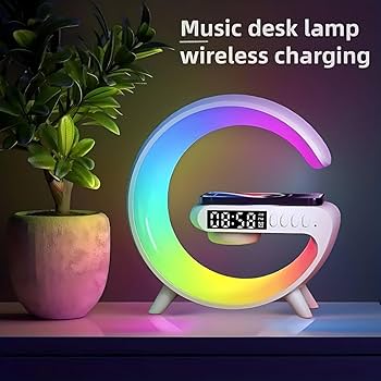 All-in-One Wireless Speaker with RGB Lights, Fast Charging & FM Radio – G-Shape Design - Image 3