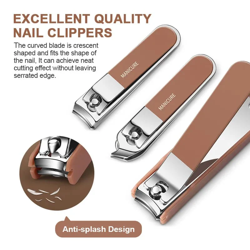 Anti-Splash Nail Clipper Set – 7 PCS Manicure Protection Tools - Image 2