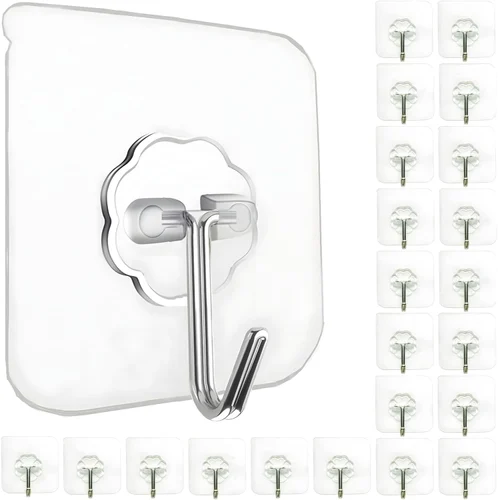 Transparent Hook Adhesive Bathroom Kitchen Wall Stickers (10 Pease) - Image 3