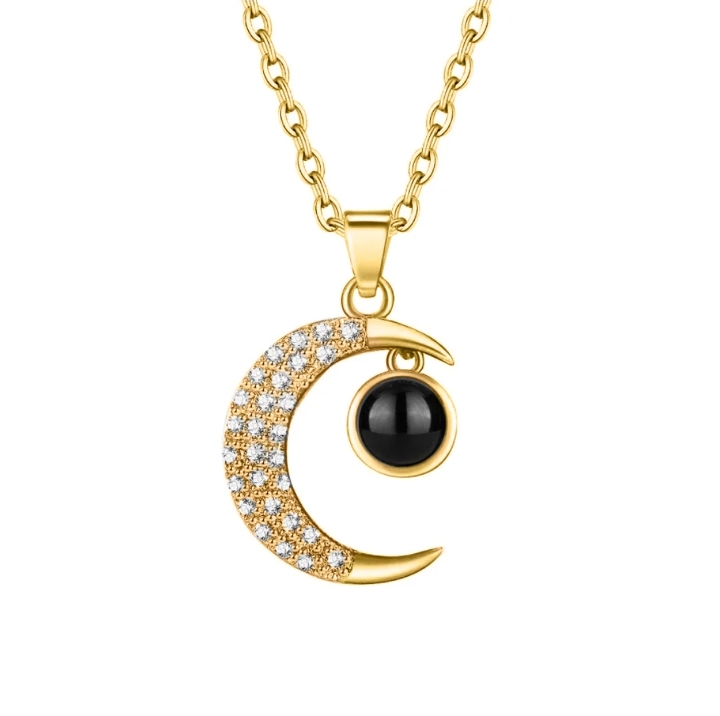 Women moon Necklace Korean Style Exquisite Fashion - Image 3