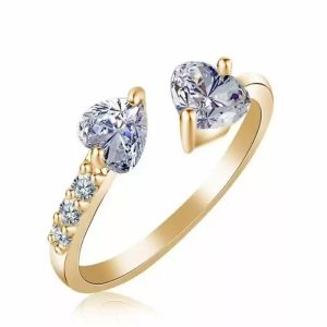Female Heart Ring Fashion Style silver Gold