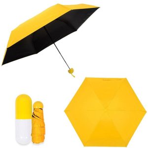 Folding Umbrella with Cute Capsule Case