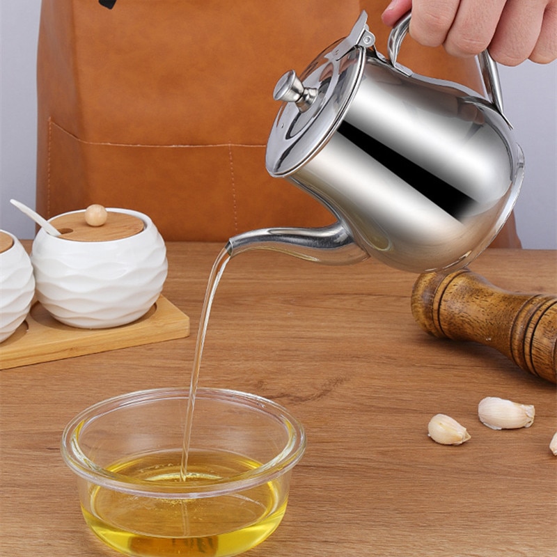 Stainless Steel Kitchen Oil Filter Pot 24oz - Image 2