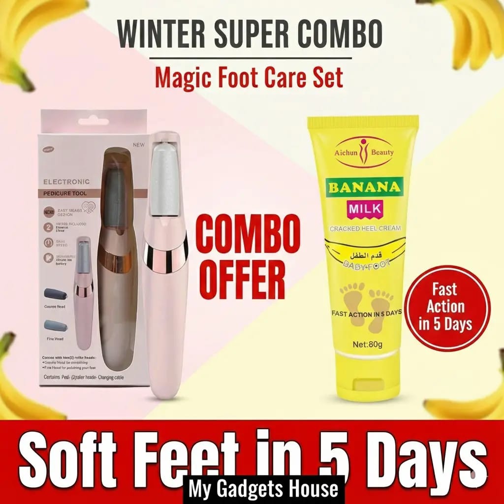 Rechargeable Pedicure Callus remover Machine with Foot Cracked Heel Cream (পায়ের গোড়ালী পরিস্কার করার মেশিন এবং ক্রিম ) - Image 2