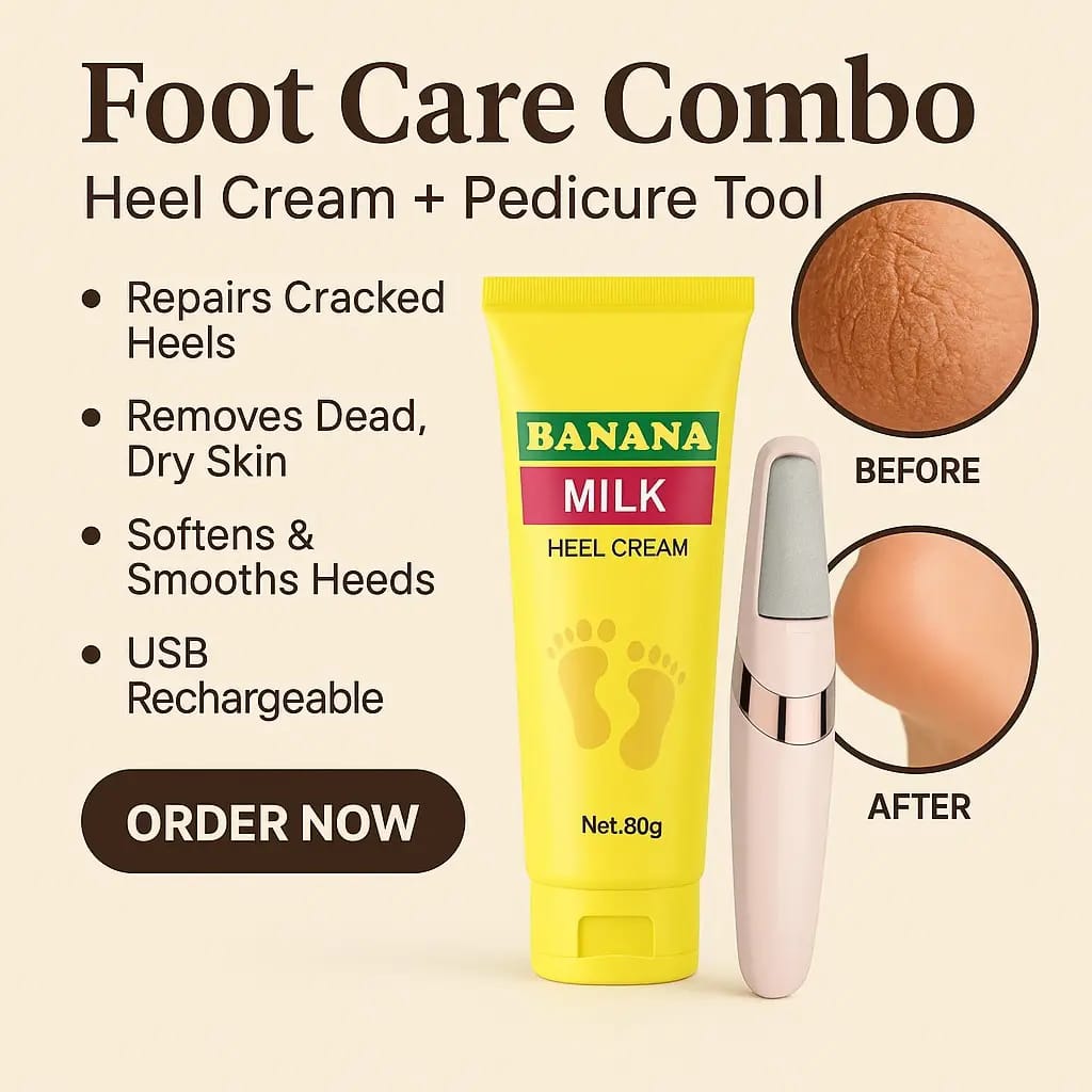 Rechargeable Pedicure Callus remover Machine with Foot Cracked Heel Cream (পায়ের গোড়ালী পরিস্কার করার মেশিন এবং ক্রিম ) - Image 3